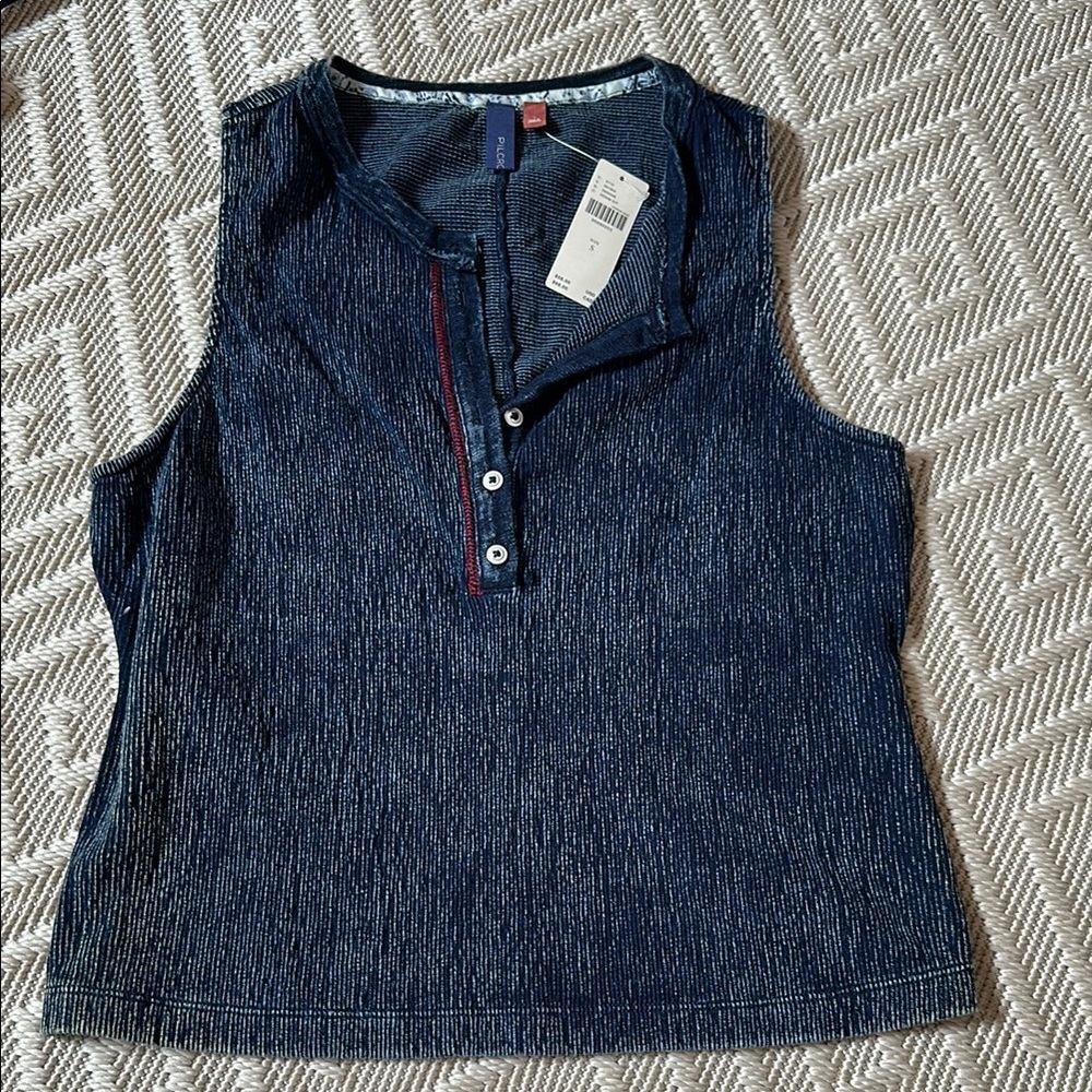 Anthropologie Pilcro Indigo Henley Tank *NWT